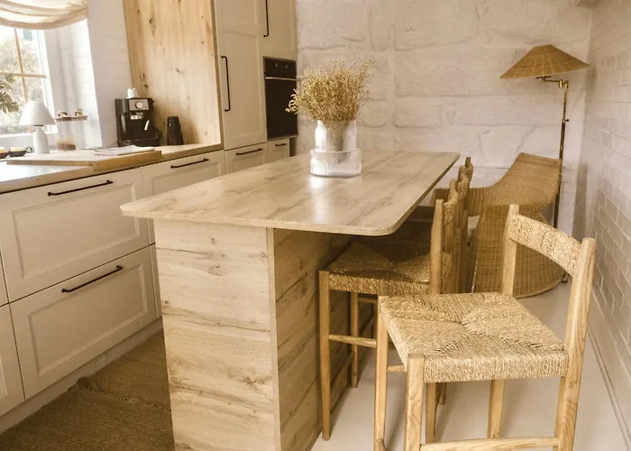 Beige Tranquil Escape By The Sea